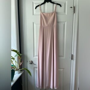 Show Me Your MuMu Lauren tie maxi bridesmaid dress in dusty blush